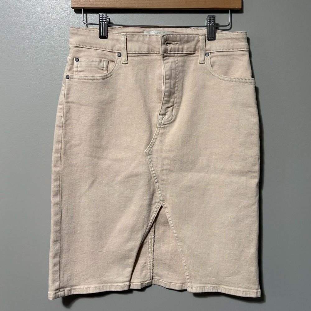 Fidelity Aline Maxi Skirt Cream Denim